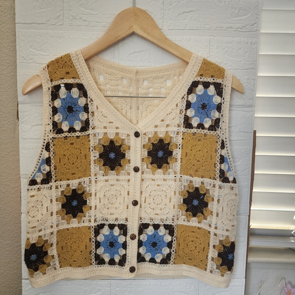 SHEIN 3-Pc Retro Vest Bundle - Granny Square, Plaid & Colorblock - XS/S - Picture 4 of 12
